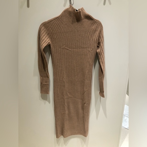 Kujten Paris cashmere ribbed knit dress camel - Picture 1 of 6